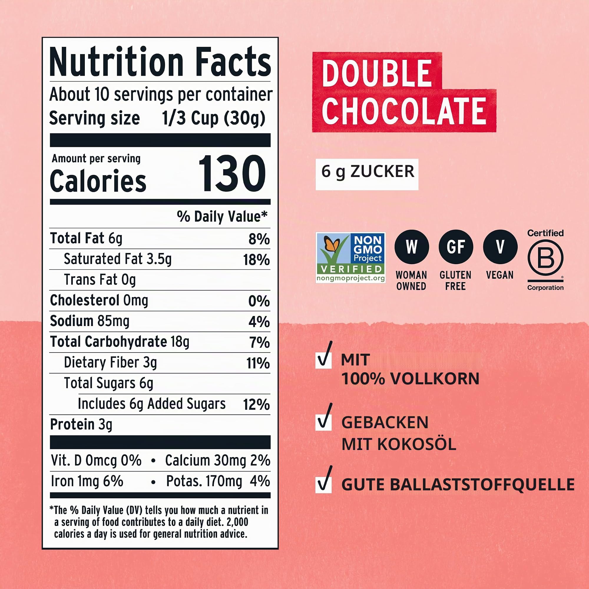 Purely Elizabeth Cookie Granola Double Chocolate, 325 ml