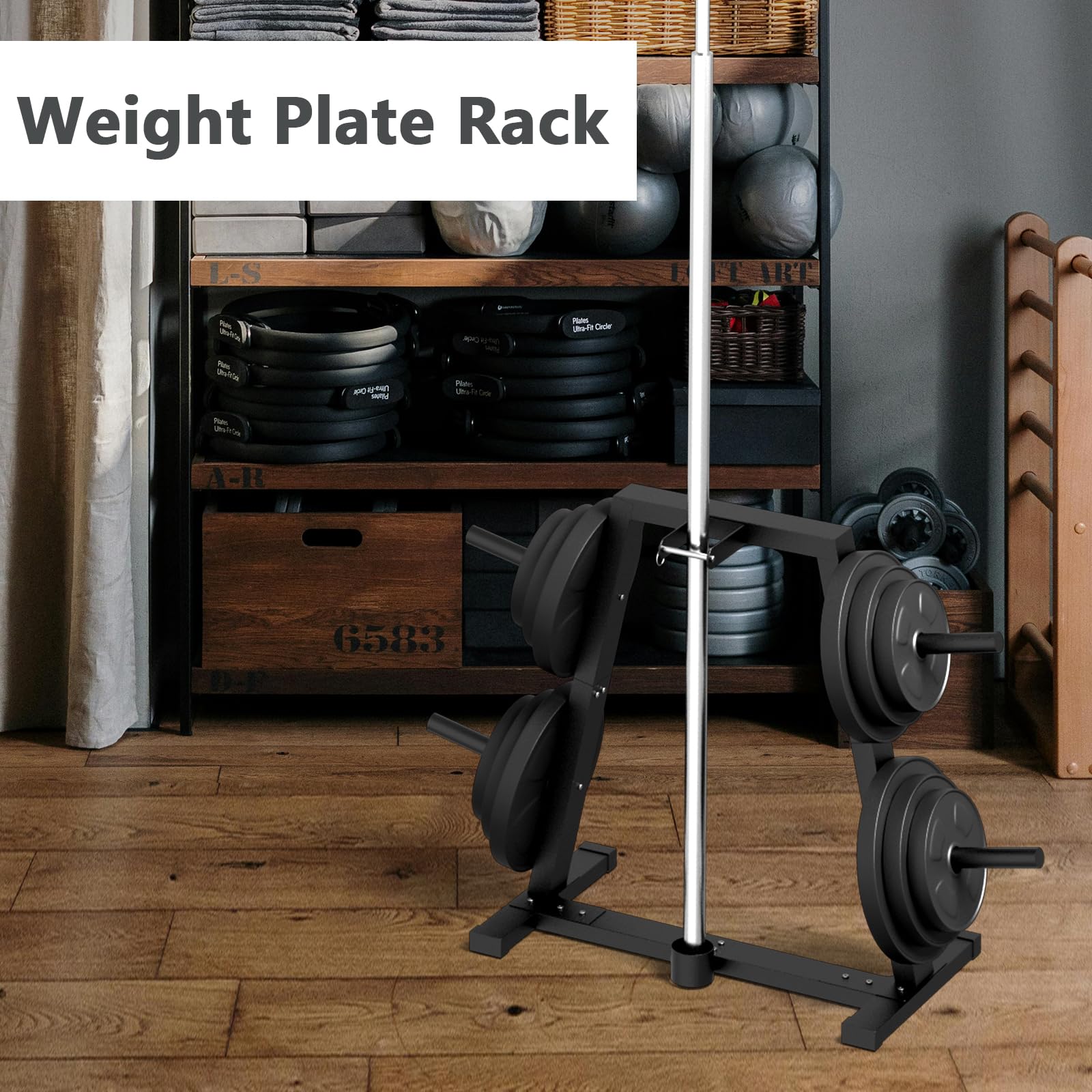 Soporte olímpico para disco de peso para discos de 1 pulgada, árbol de peso olímpico, estante resistente para gimnasio en casa, soporta 300 libras
