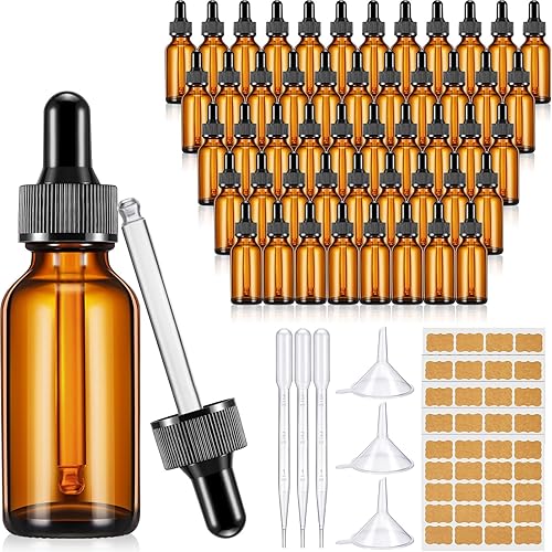 Miniatura 8 de Lallisa Paquete de 100 botellas con cuentagotas de aceite esencial con dispensador de cuentagotas de ojos con 5 embudos, 5 pipetas de 0.1 fl oz, 100