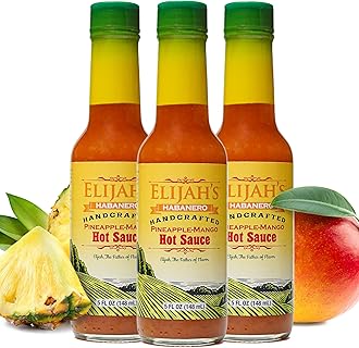 Elijah's Xtreme Pineapple-Mango Habanero Hot Sauce 3 Pack, Made with Fresh Fruit for Vibrant Flavor and Roasted Yellow Habanero Peppers for Heat