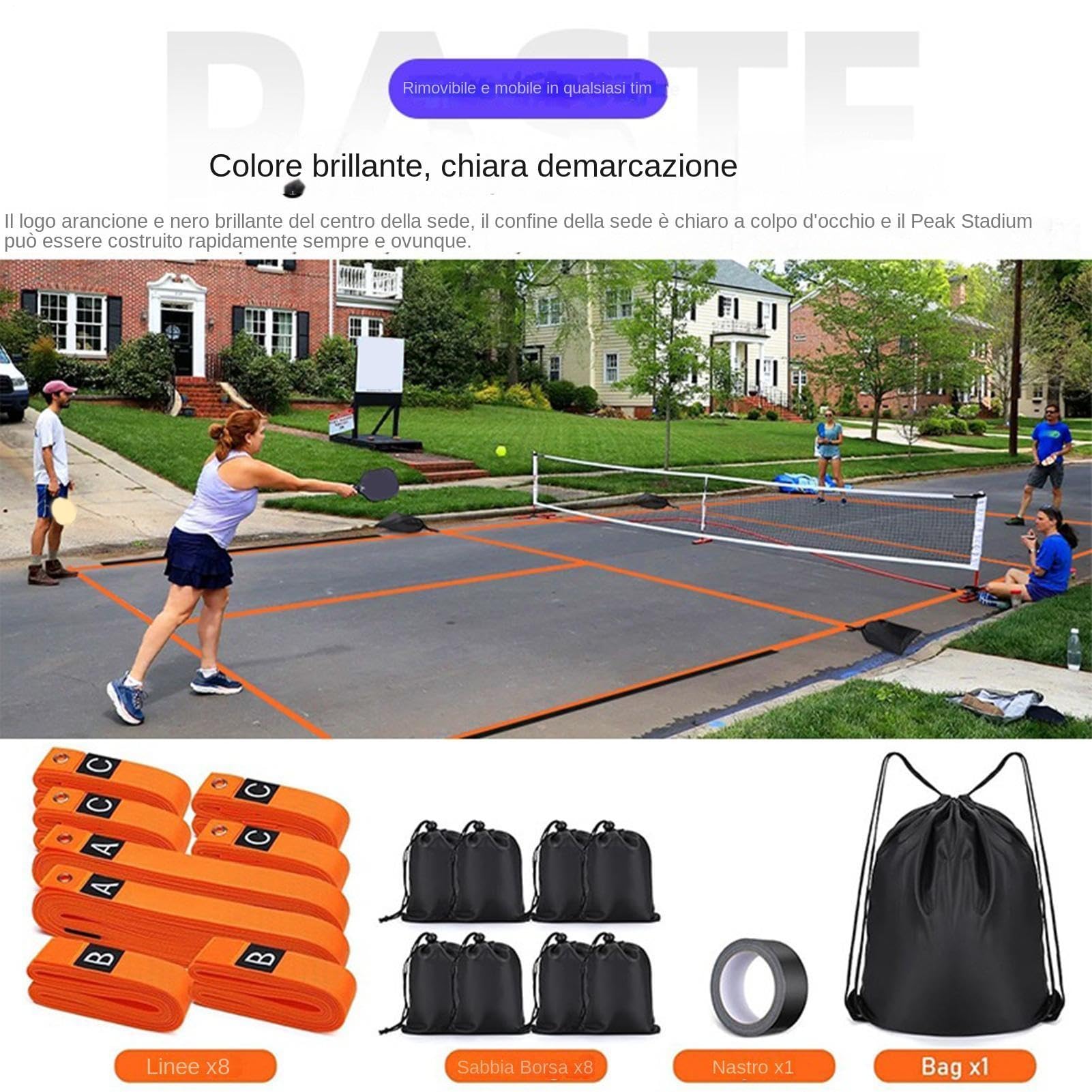 Generico Kit per marcatura Campo da Nastro Portatile temporaneo Larghezza