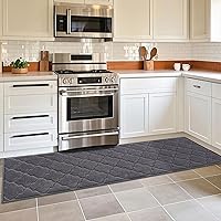 Vista 36 de COSY HOMEER Alfombras suaves de cocina [2 piezas] para el frente del fregadero alfombras de piso de cocina súper absorbentes y tapetes 20 x 30