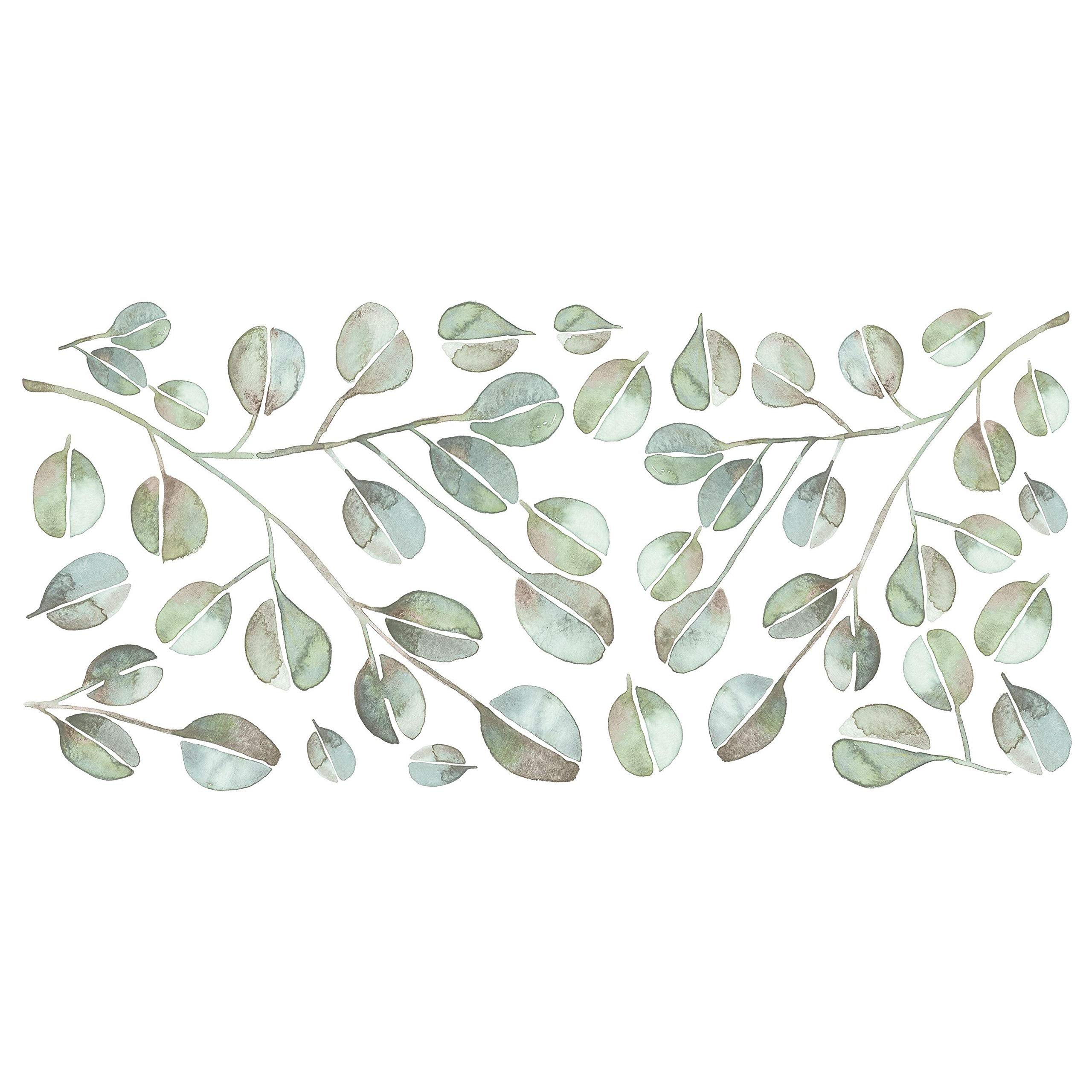 RoomMates RMK4710GM Catcoq Eucalyptus Peel and Stick Wall Decals, Green, Blue, Brown - Image 2