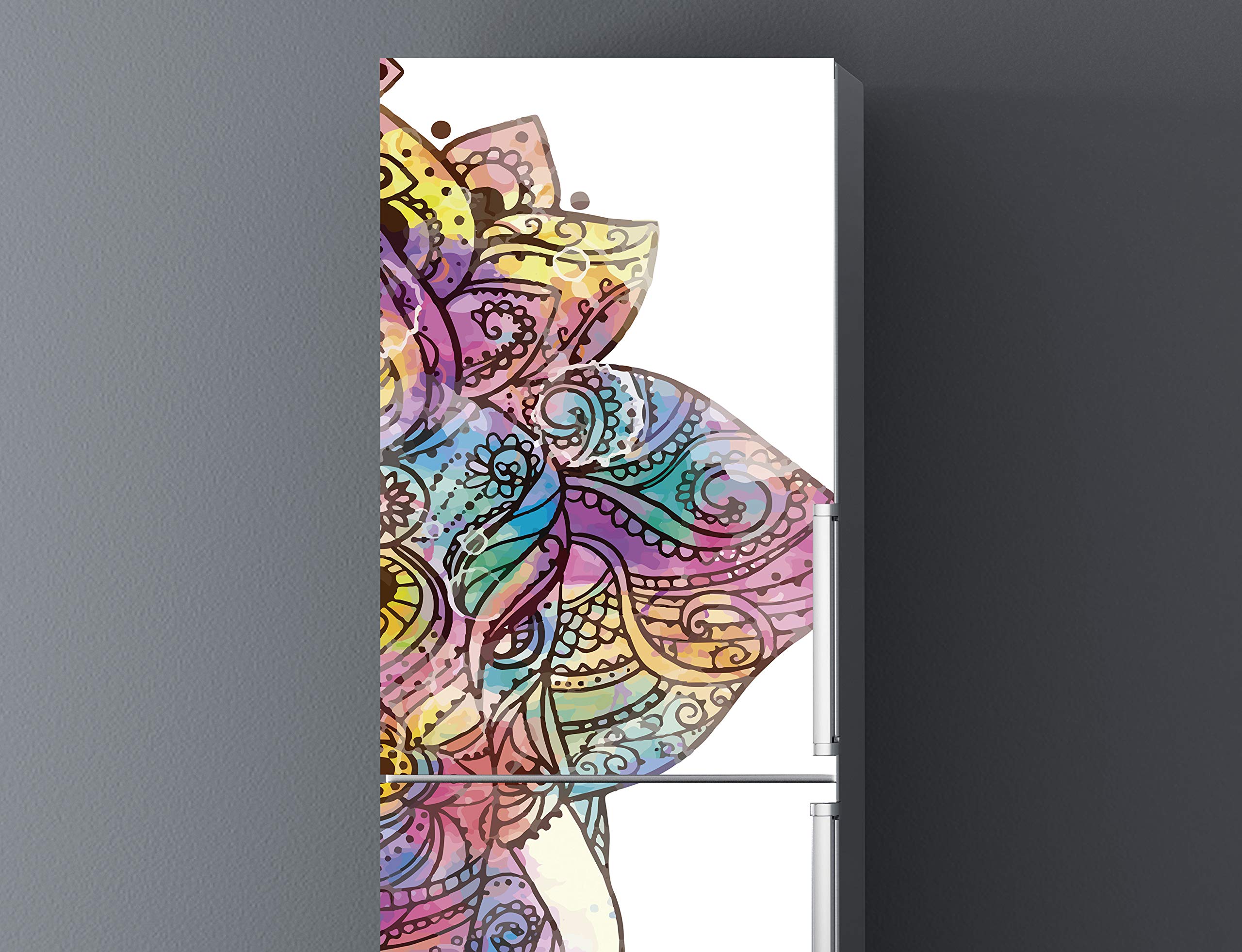 Adesivo Frigorifero Hippie Mandala - Vinile Removibile, Decorazione Cucina Colorata - Foto 13