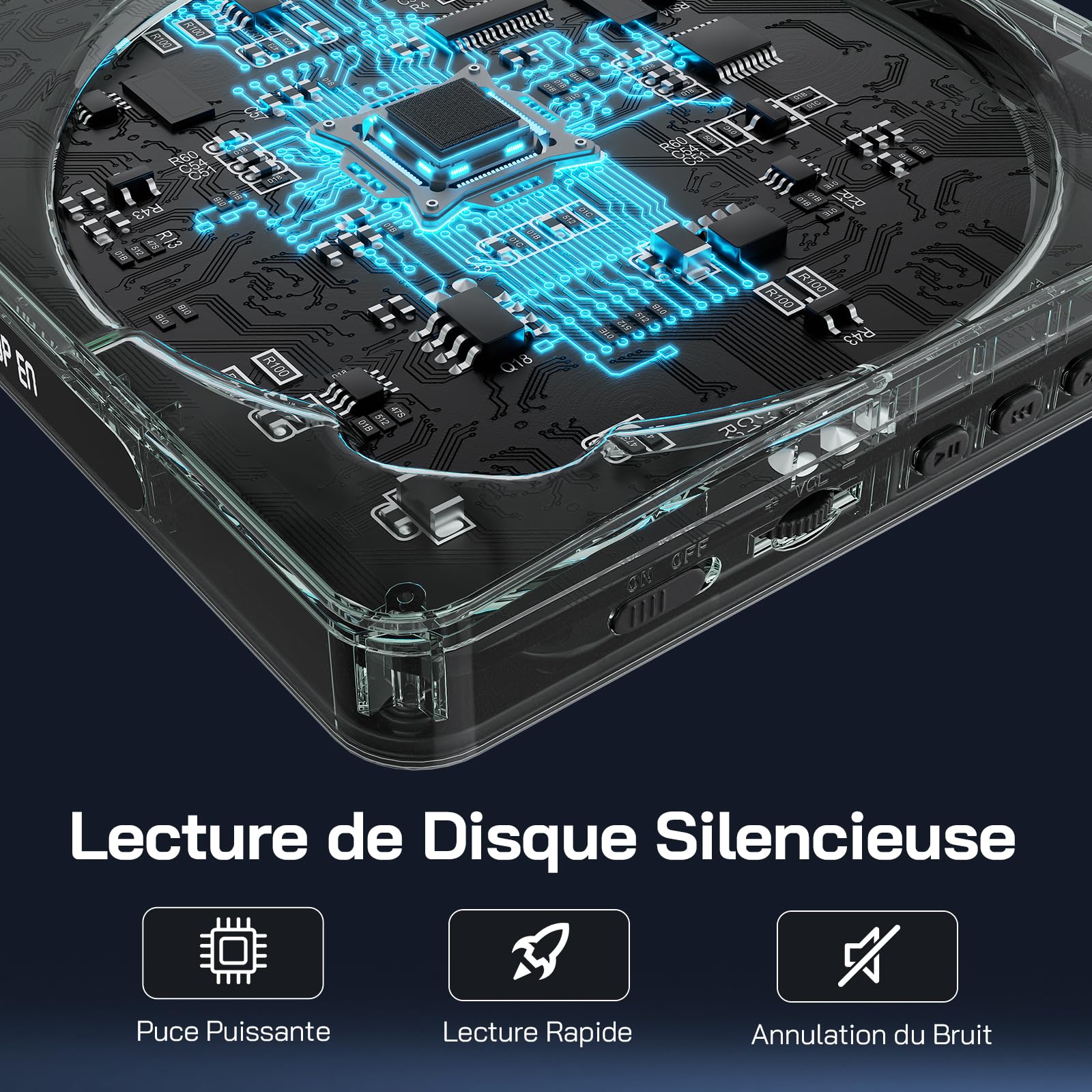 WOLFANG Lecteur DVD pour TV avec HDMI, Full HD 1080P sans Région, télécommande et Câble Type-C, Lecteur CD pour Chaîne Stéréo, Port USB 2.0 ((Pas de Blu-Ray/Disques Disney)