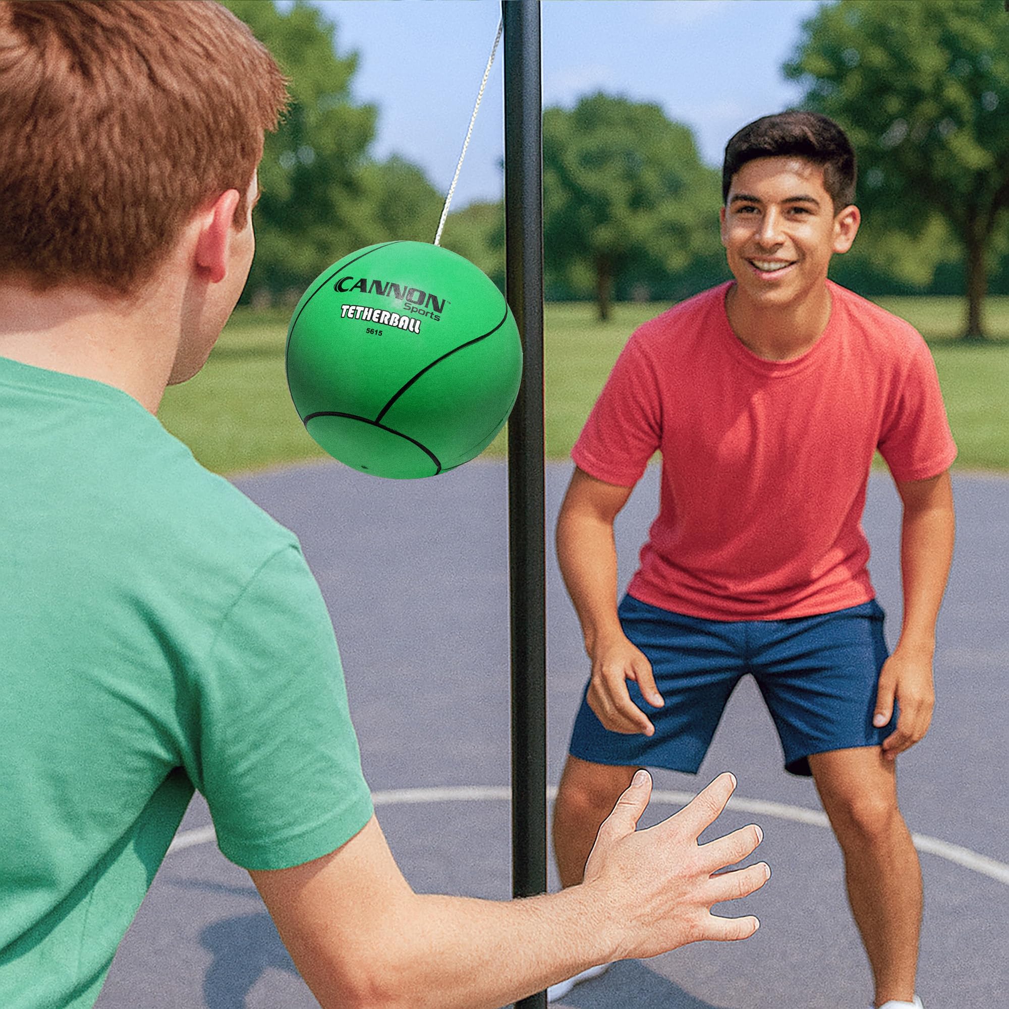 Cannon Sports Tetherball-Set – inklusive Ersatzball und robustem 2,7 m Seil – perfekt für Indoor-Outdoor-Spiele und Familienspaß im Garten – einfache Einrichtung – Gummi-Ball