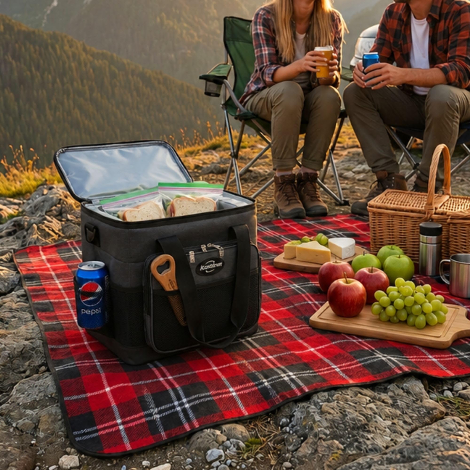 Koolatron Sac Isotherme 13L Glacière Électrique Glacière Portable 12V Mini Réfrigérateur Étanche Voiture Bandoulière Réglable Sacs Souples pour Déjeuner Boissons Camping