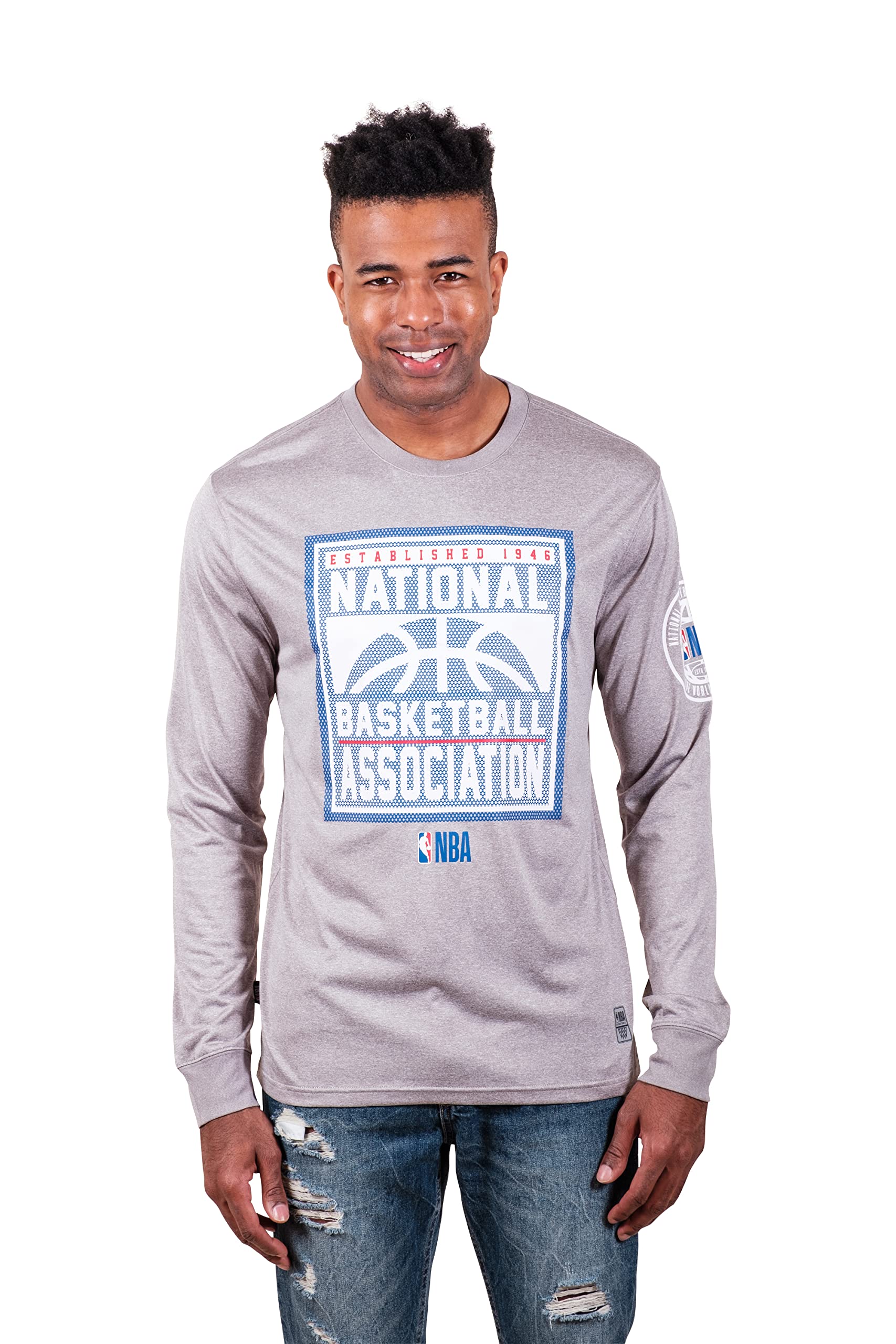 Ultra Game Men's NBA Official Super-Soft Active Long Sleeve T-Shirt