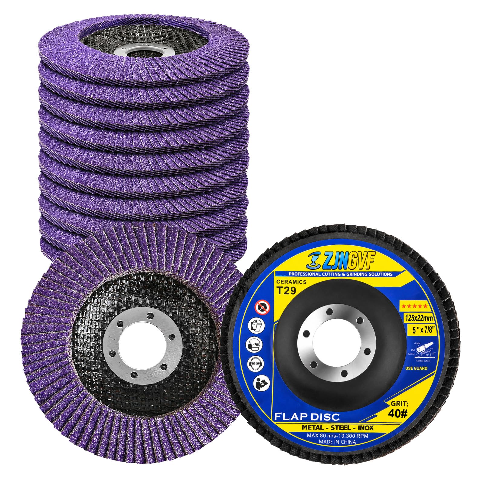 Purple Ceramic Flap Discs - Angle Grinder Abrasives -16