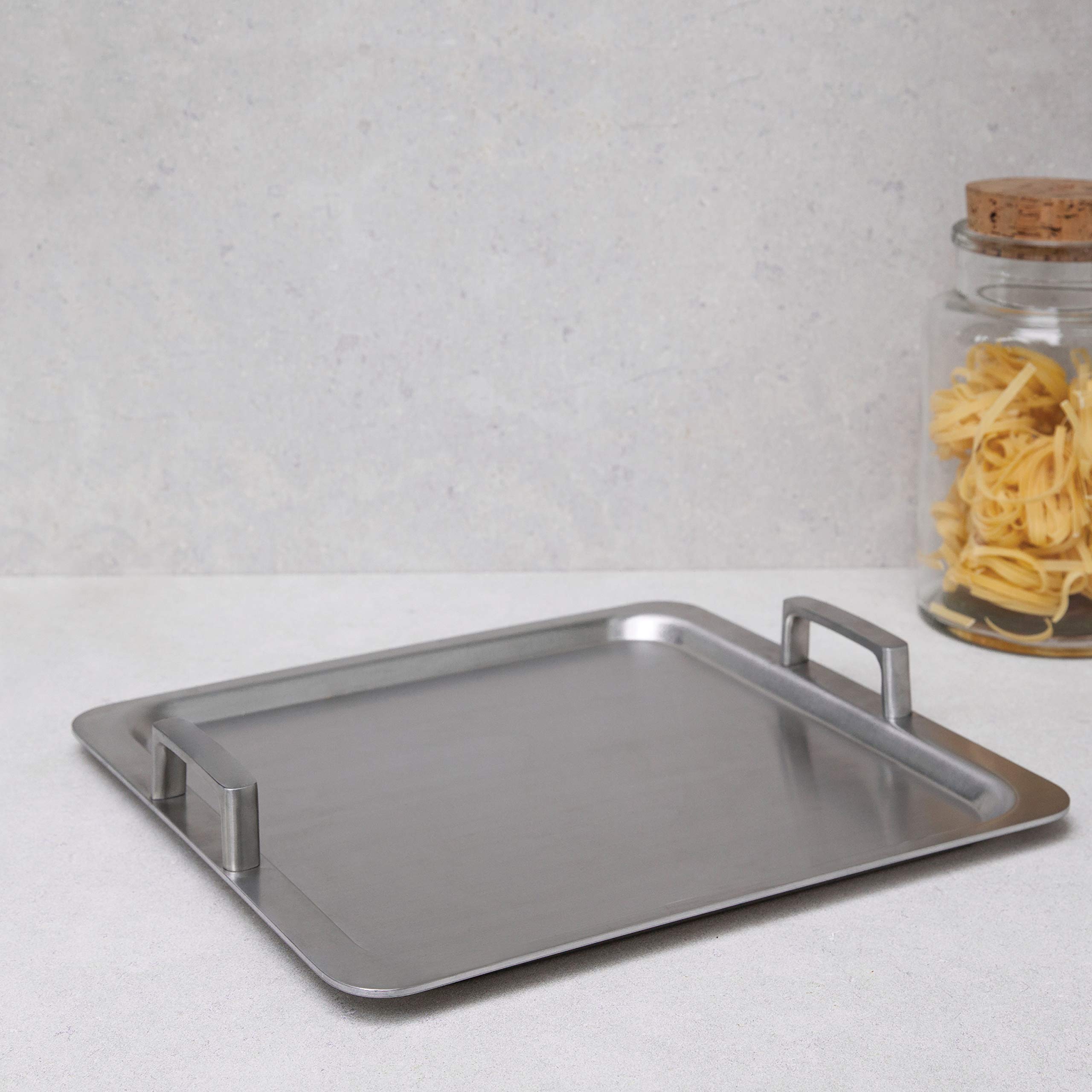 BergHOFF Teppanyaki - Placa de acero inoxidable para inducción (34,5 x 36,2 x 5,8 cm), color plateado
