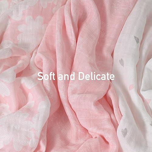 Miniatura 7 de GLLQUEN BABY Manta receptora de muselina de algodón para niño, manta para envolver a recién nacido, transpirable y suave, mantas finas para bebé,