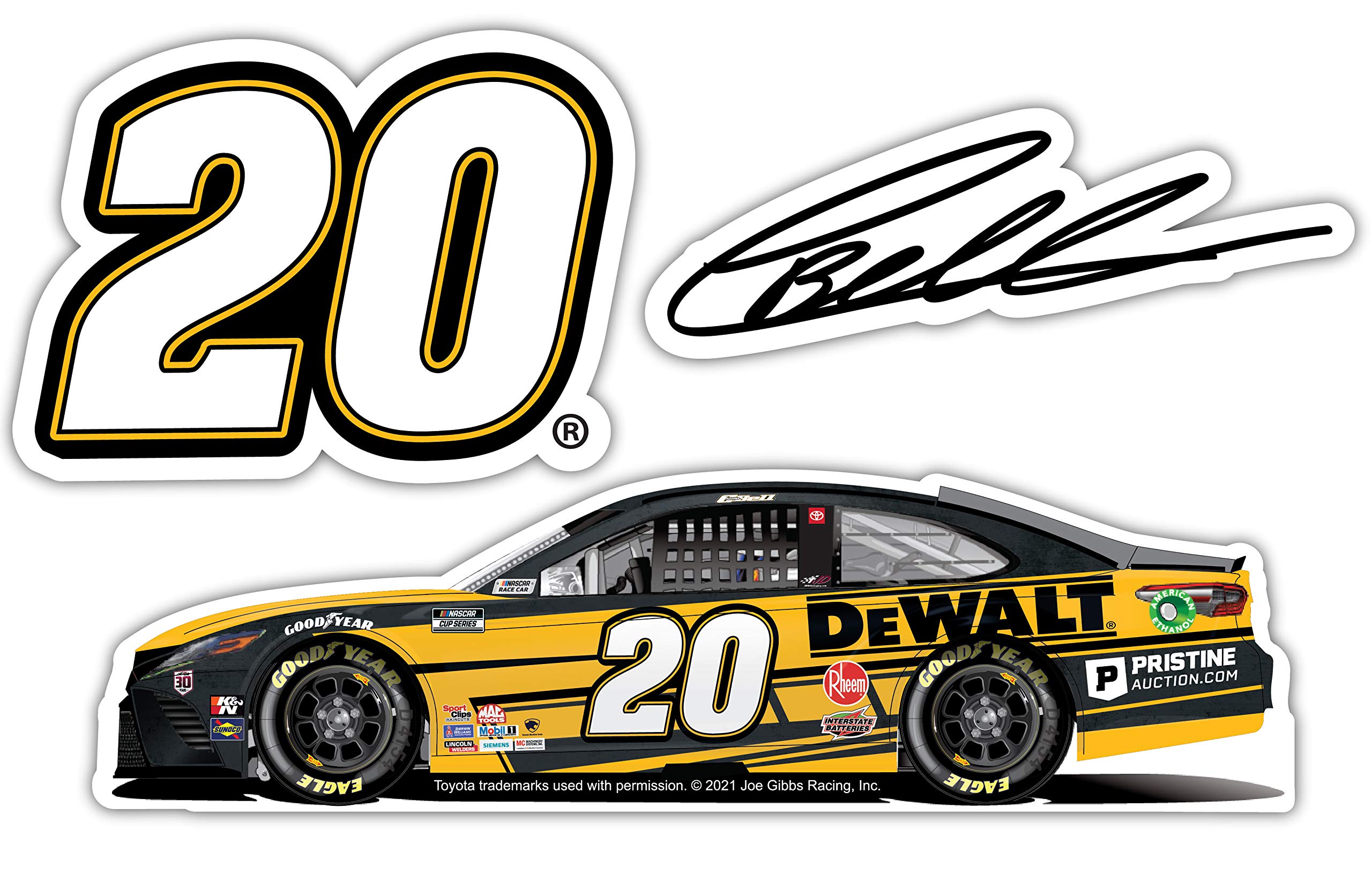Christopher Bell NASCAR #20 3 Pack Laser Cut Magnet