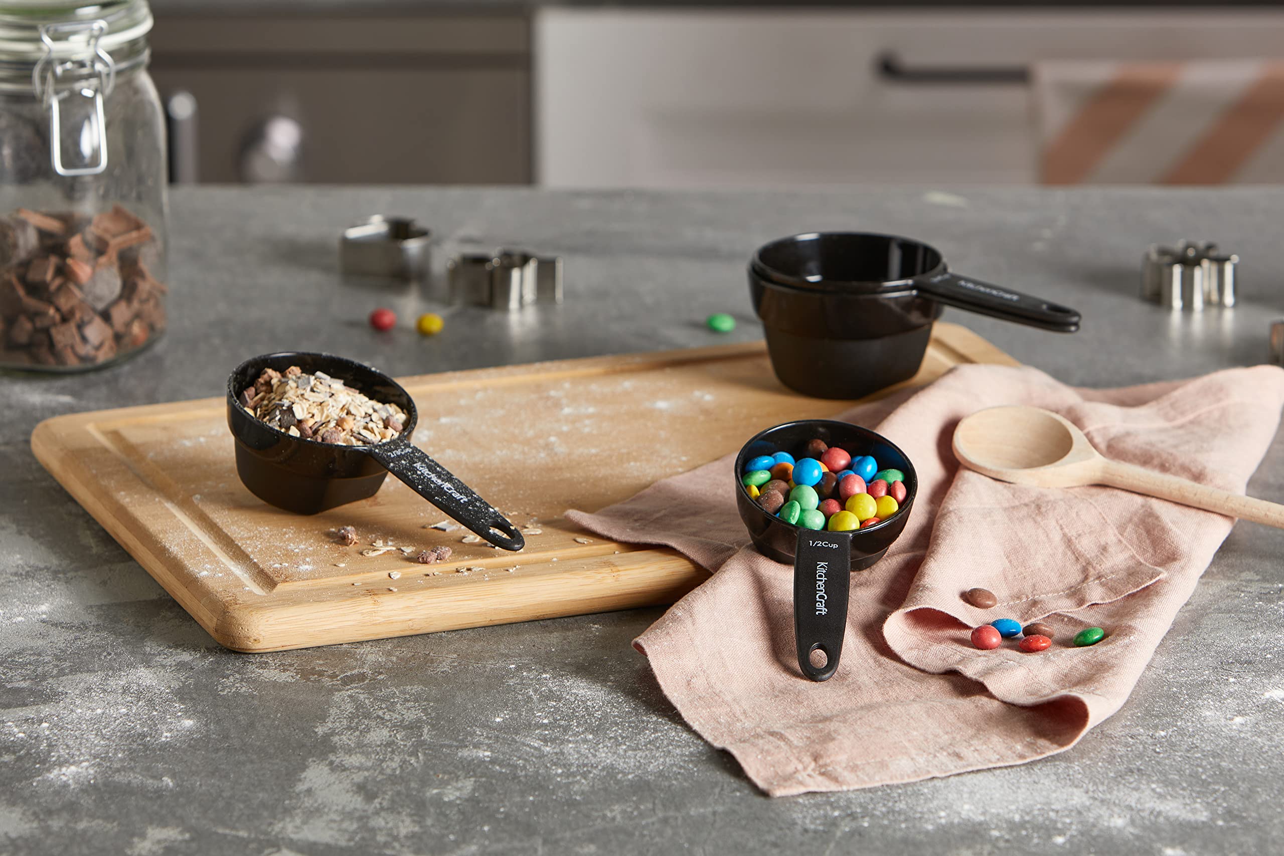 Set Da 10 Misurini KitchenCraft Per Cucina - Cucchiai E Cucchiaini Per Ingredienti Secchi E Liquidi, Nero - Foto 12