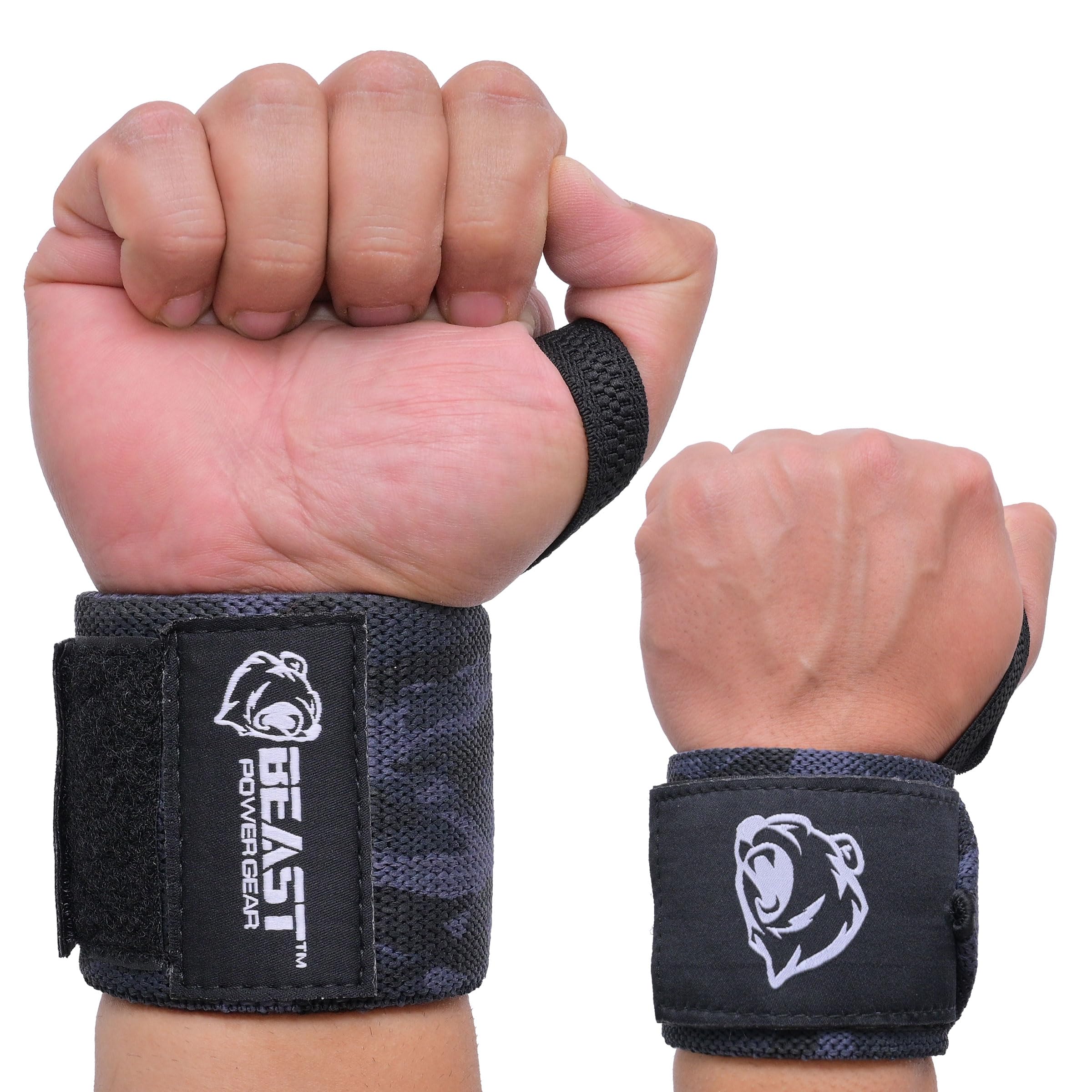Beast Power Gear Wrist Wraps for Weightlifting 18” Premium Quality Wrist Support for Bodybuilding Heavy Duty Thumb Loop Powerlifting, Strength