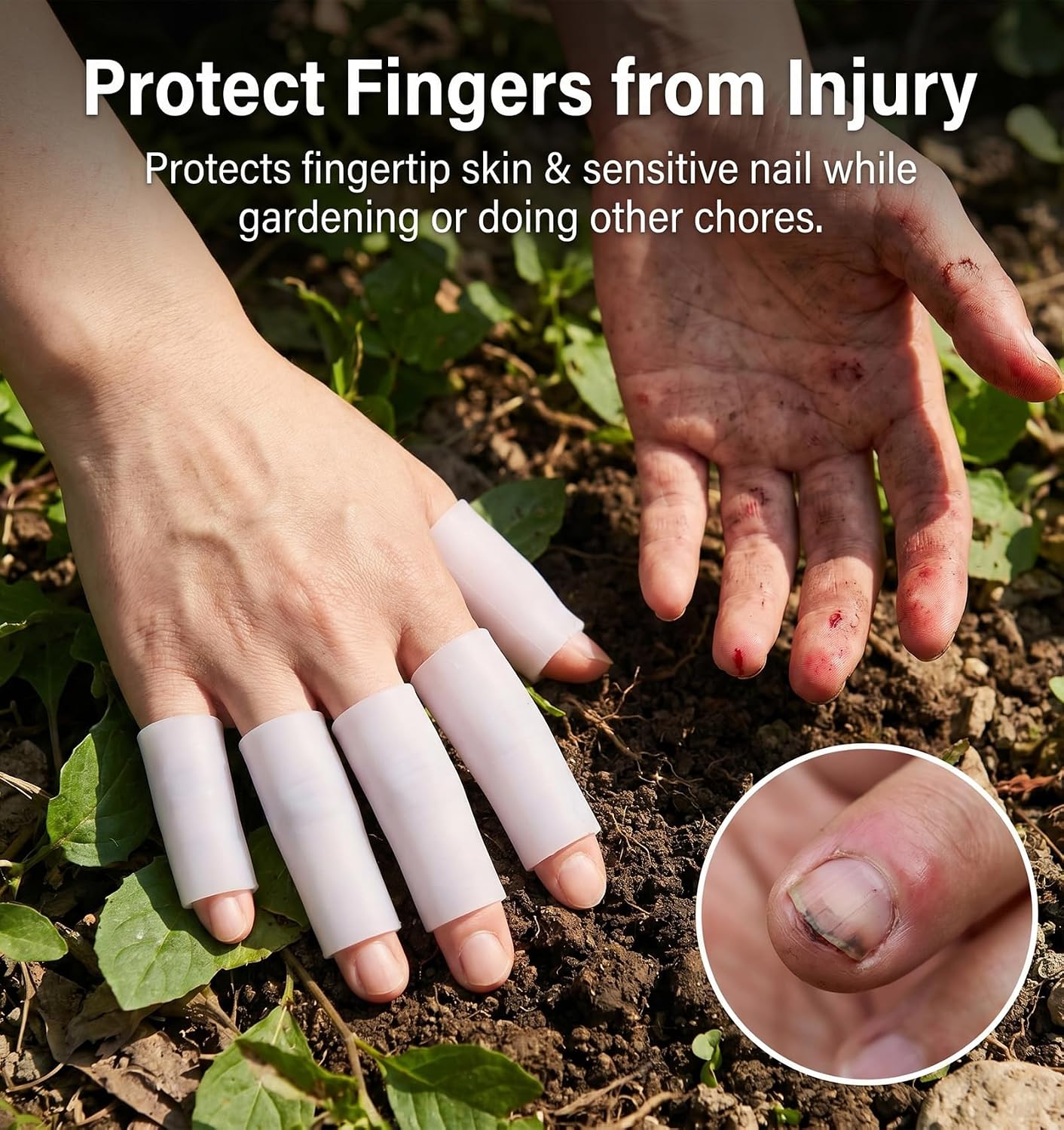 20 Pcs Silicone Finger Sleeve, Silicone Finger Cots Thumb Protector | Silicone Finger Sleeve, Thumb Protector Covers Finger Cots for Writing, Cracked Fingers, Callus Protection & Arthritis, White