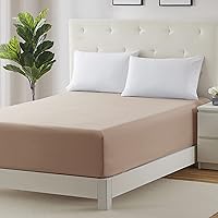 Vista 23 de Clara Clark Sábana bajera, bolsillo extra profundo para colchón profundo, solo sábana bajera suave de lujo, tamaño Queen, color marrón chocolate