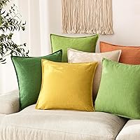 Vista 155 de Foindtower Paquete de 2 fundas de almohada decorativas de lino y liso, funda de cojín decorativa suave, estilo bohemio campestre para silla, sofá