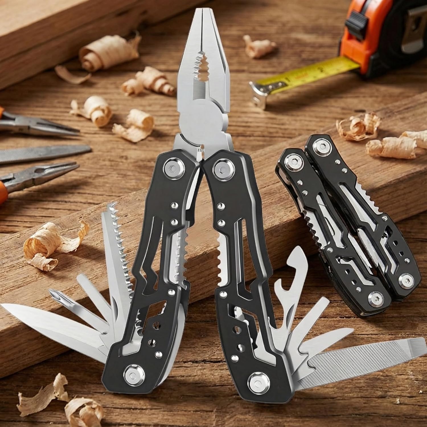 Generic 9 in 1 Mini Multitool with Needle Nose Pliers, Scissors, Bladeless Small Multitool