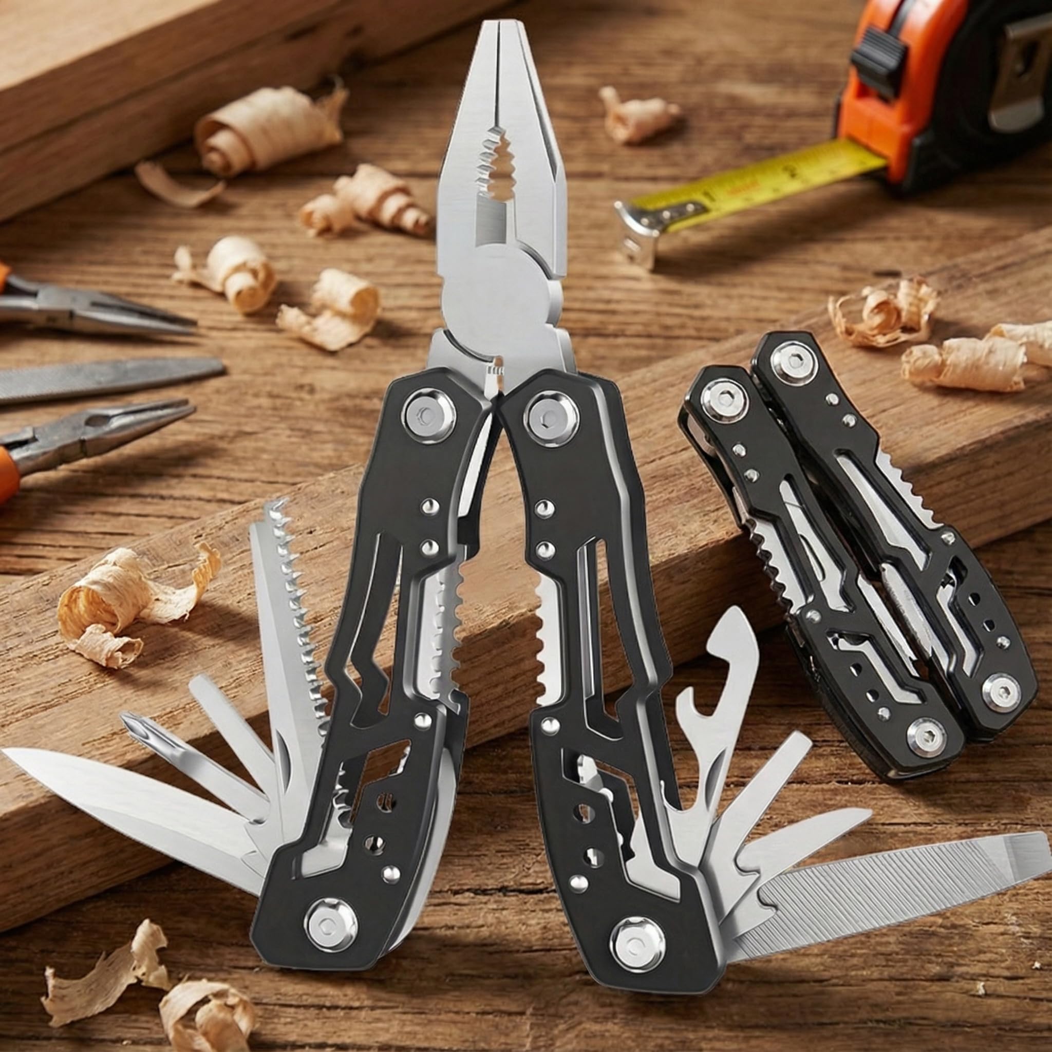 Generic 9 in 1 Mini Multitool with Needle Nose Pliers, Scissors, Bladeless Small Multitool