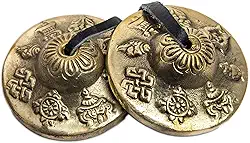 Tingsha Cymbals Bells - Fácil de tocar - Meditação Mindfulness Chime para Chakra Cura Som Banho Presentes espirituais Artesanais Tibetano pelo Himalaia Bazaar