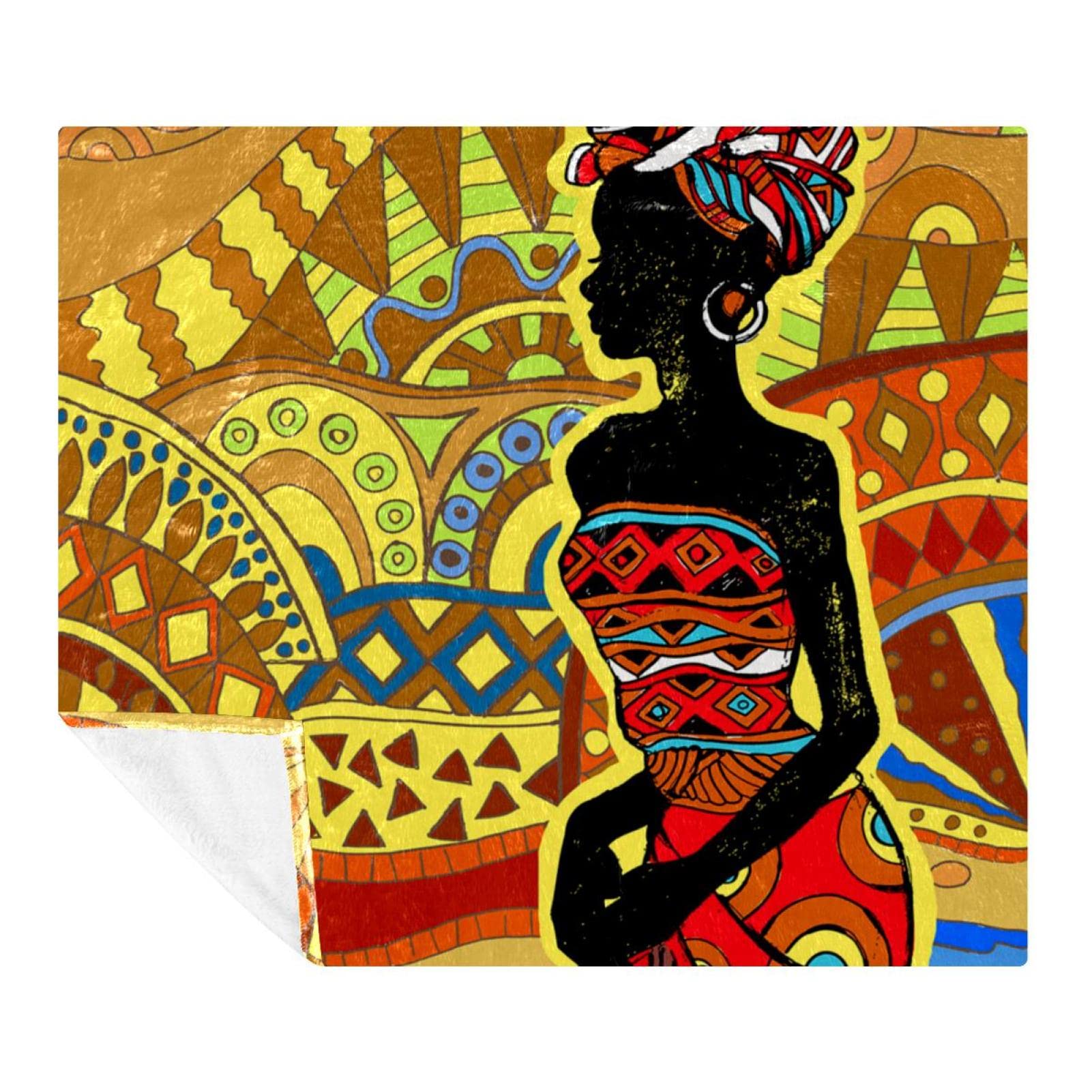 Couverture polaire de literie plaid canapé femme africaine vintage