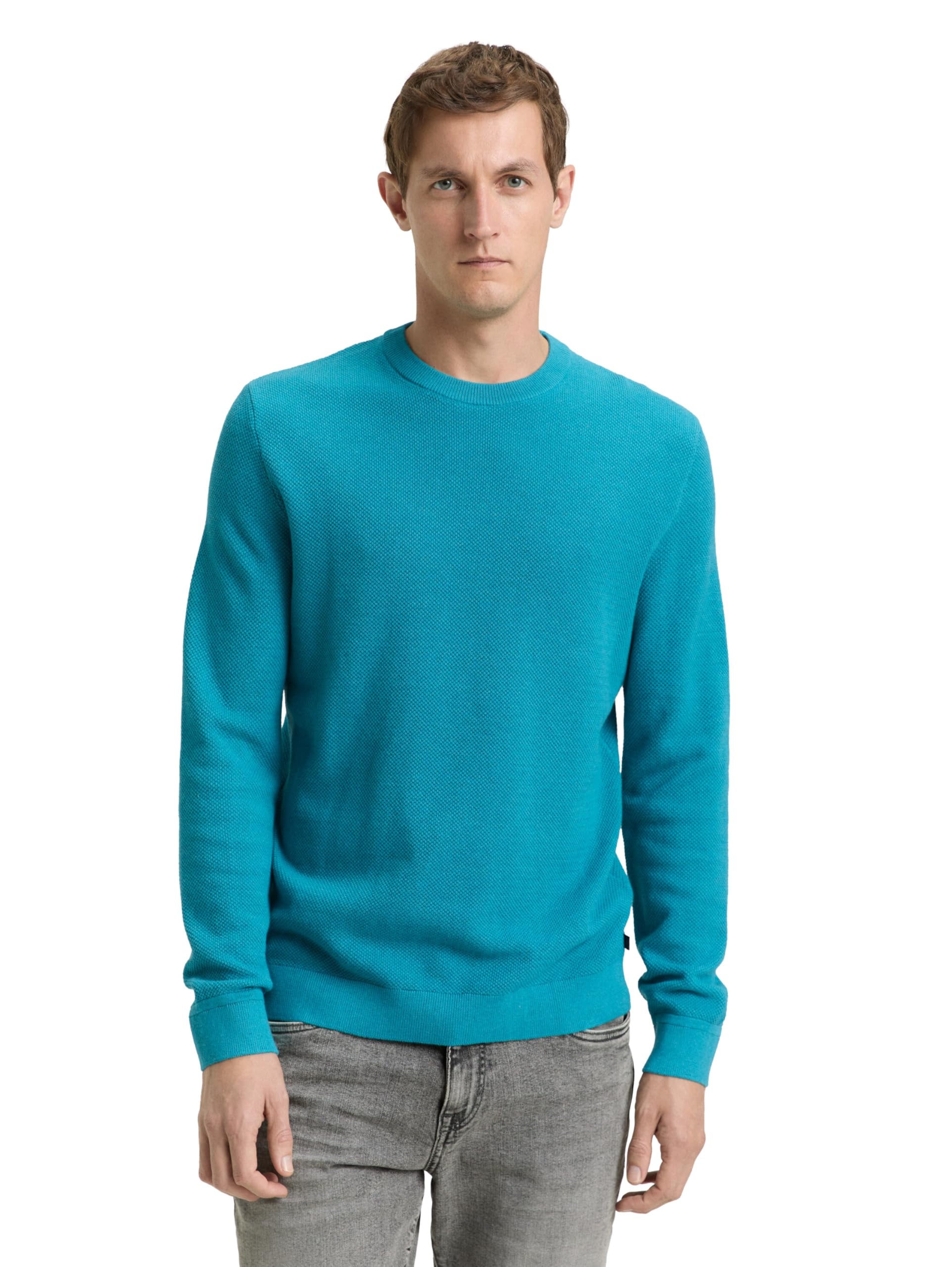 TOM TAILOR Herren Strickpullover mit Struktur