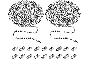 TecUnite 3.25 mm 20-Foot Blind Chain Extension Set for Window Blinds