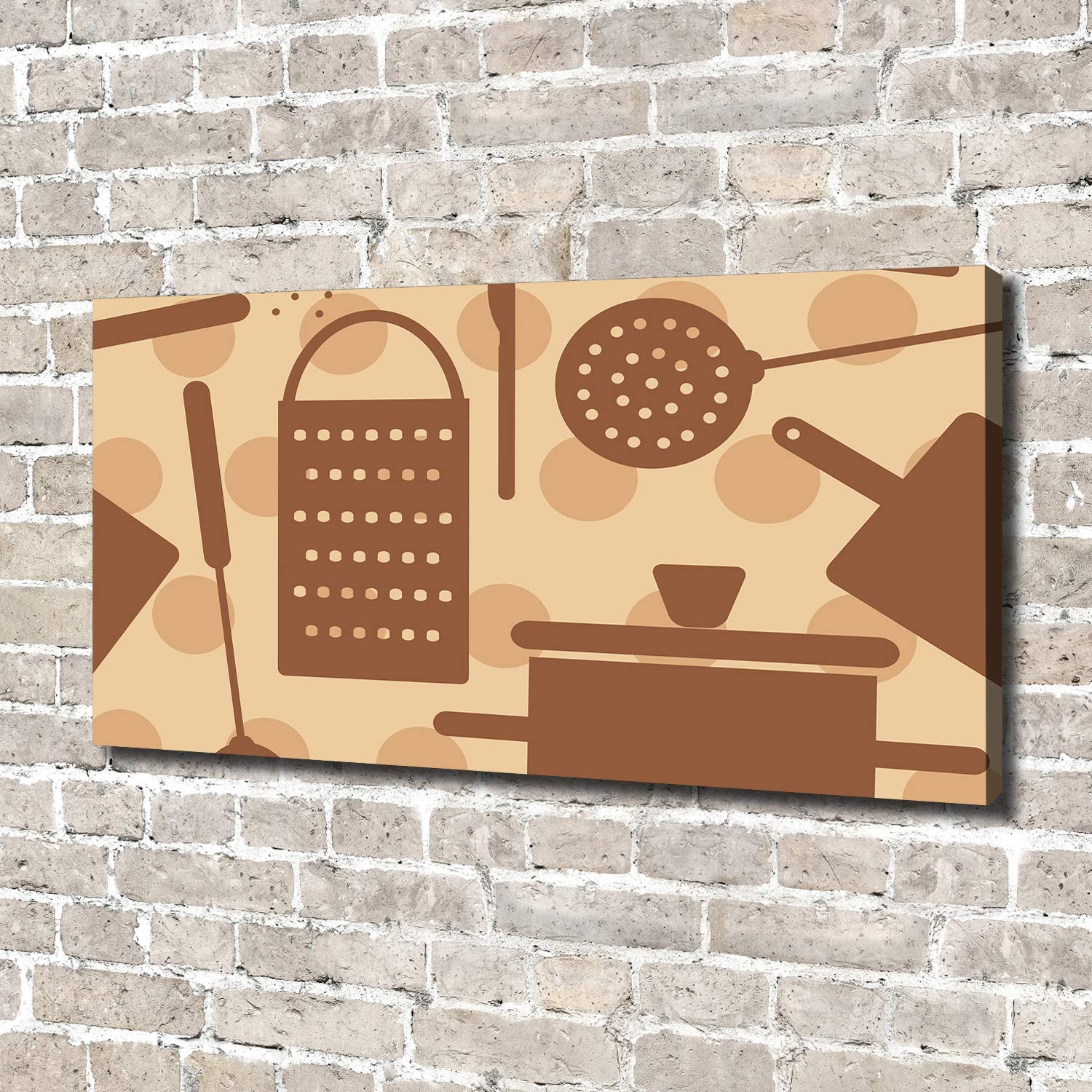 Tulup Tirages sur toile - art mural - tirages sur toile - thème d'image - 140x70 cm - Nourriture et boissons - Brun - Ustensiles De Cuisine