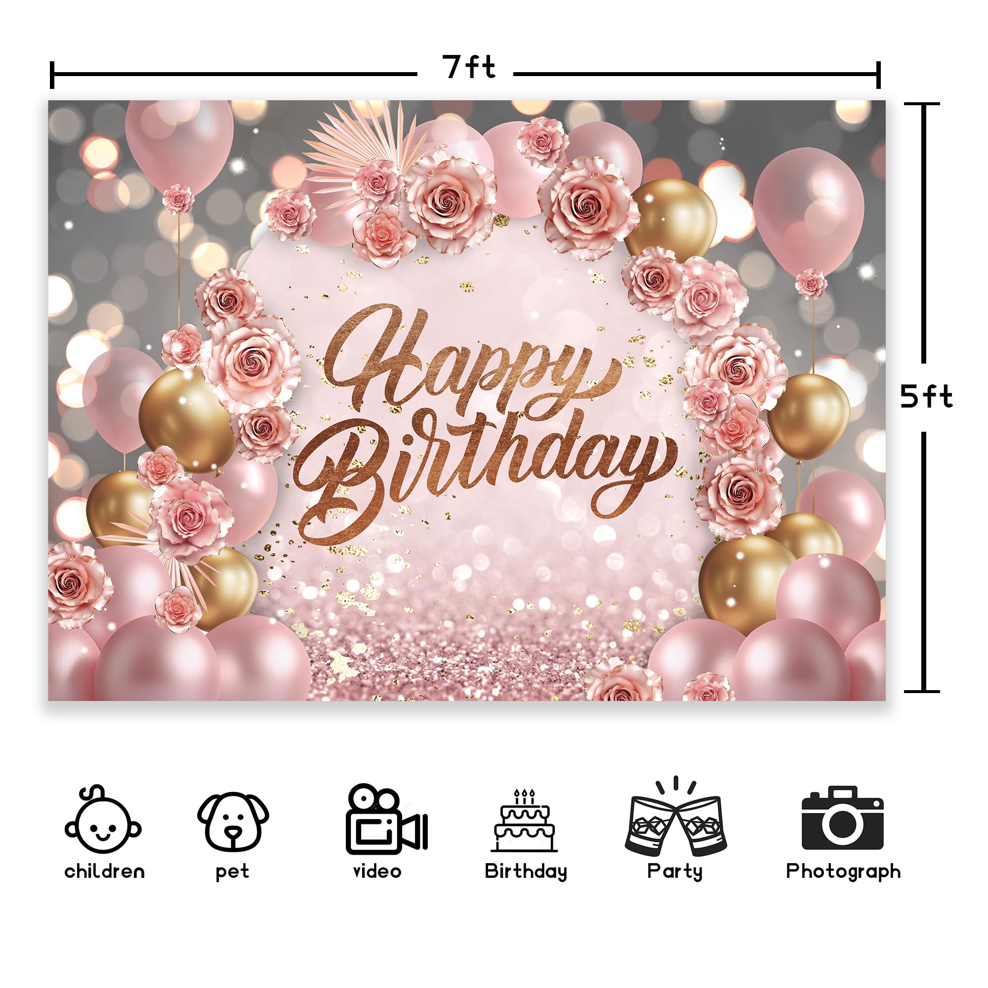 LYWYGG 7x5FT Frühlings-Hintergrund – Blüten-Fotohintergrund Für Garten, Geburtstag, Hochzeit, Baby Shower (2,1x1,5 M)