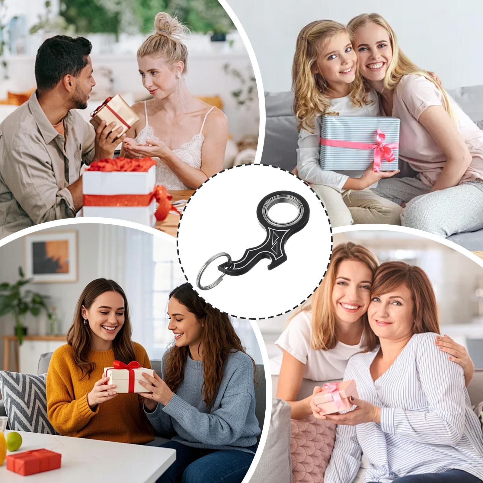 Nogeqi Spinner kluczyk Fidget Keyring Przenośny spinner do palców kluczyk z pierścieniem Zabawka do treningu palców, obrotowy brelok dla dzieci i dorosłych, łagodzenie lęku Kluczyk Fidget