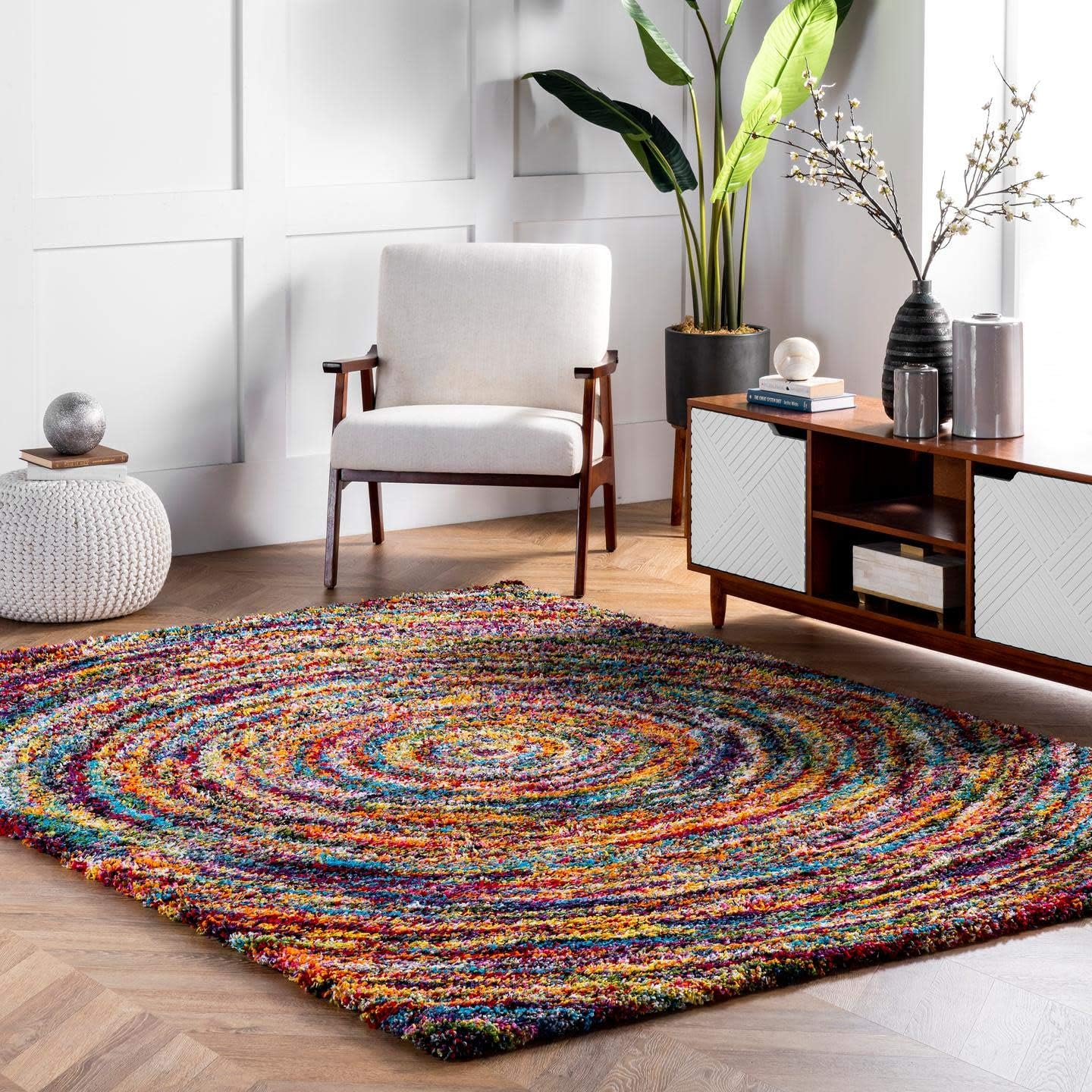 nuLOOM Ardelle Swirl Shaggy Area Rug, 3' 3" x 5', Multi