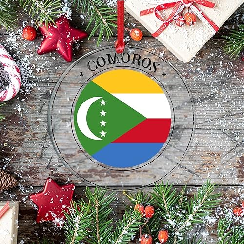 Vista 77 de Guatemala - Adornos acrílicos de Navidad, regalo de recuerdo de ciudad patriótica, adorno para árbol de Navidad, bandera nacional de Guatemala