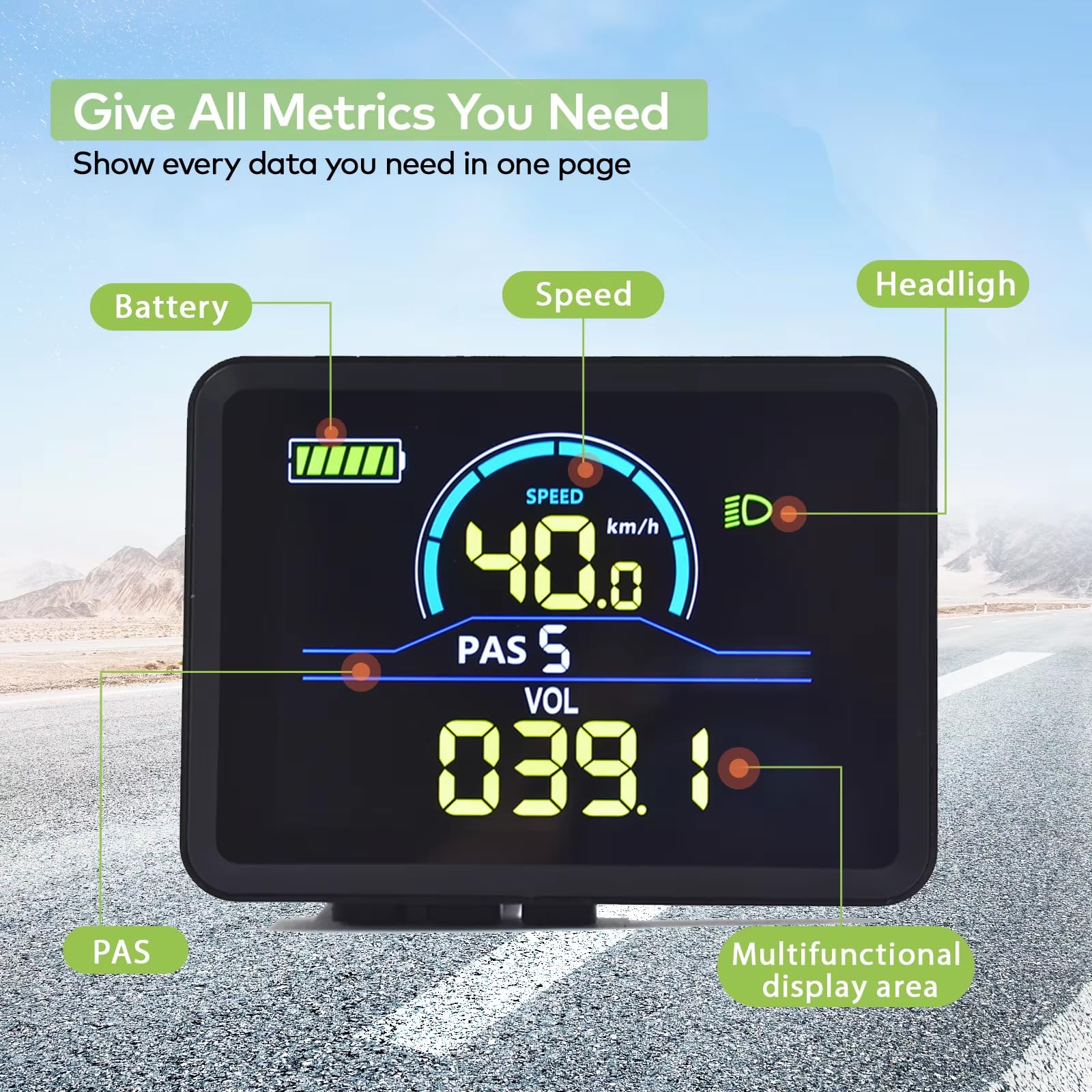 Écran de vélo électrique en plastique + métal 36 V-72 V - Écran LCD étanche NC-81F - Panneau de vélo électrique - Connecteur étanche à 5 broches - Compteur de vitesse - Odomètre pour scooter