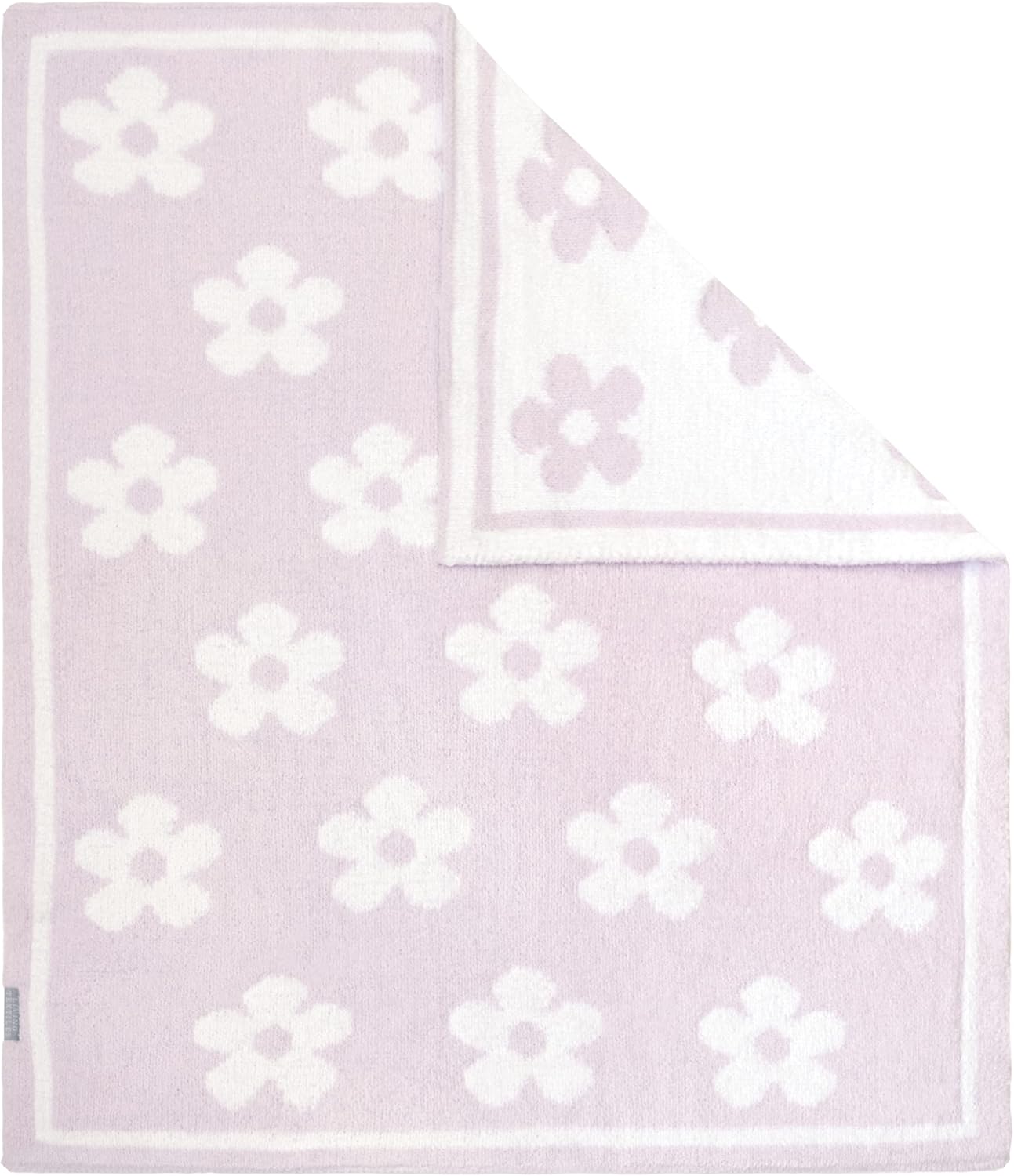 Living Textiles Chenille Baby Blanket Purple Flower Ultra