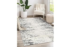 Abstract Black and Grey 3x5 Area Rug