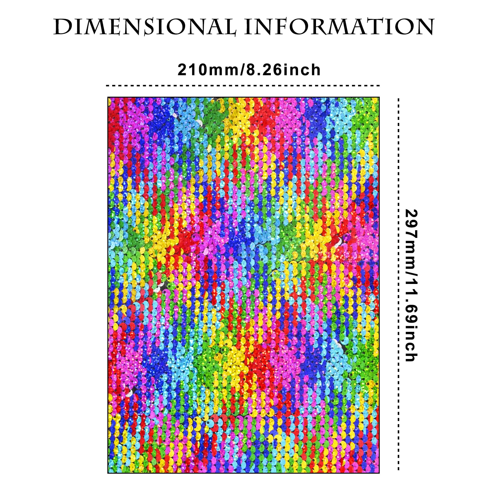 Memogizz 12pcs A4 Size One-Side Reversible Glitter Sequin Fabric, Colourful Sensory Items Stimulation Craft for Kids, Hobby Craft Fabric Sheets (A4 Size Pink) - Image 4
