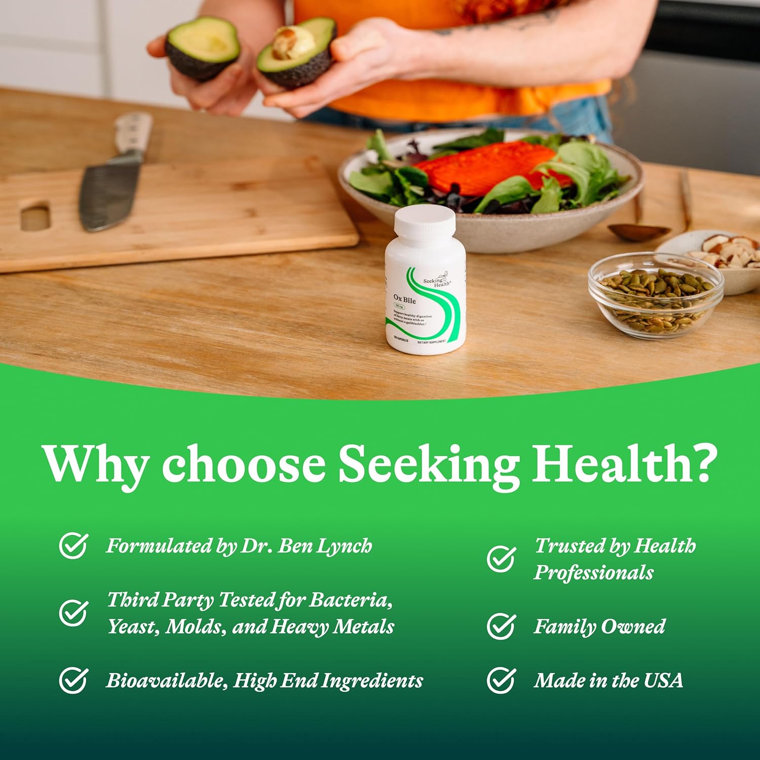 Seeking Health Ox Bile 125 - Digestive Enzyme & Gallbladder Support Supplement - Vegetarian Capsule with Digestive Enzymes - 120 Capsules - Image 6