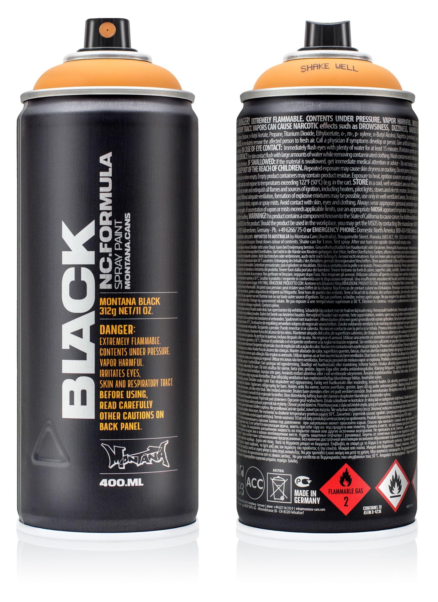 Montana - Set di 12 bombolette spray – Kit da officina, asciugatura rapida, vernice acrilica nitroacrilica di alta qualità con cappucci di ricambio e matita