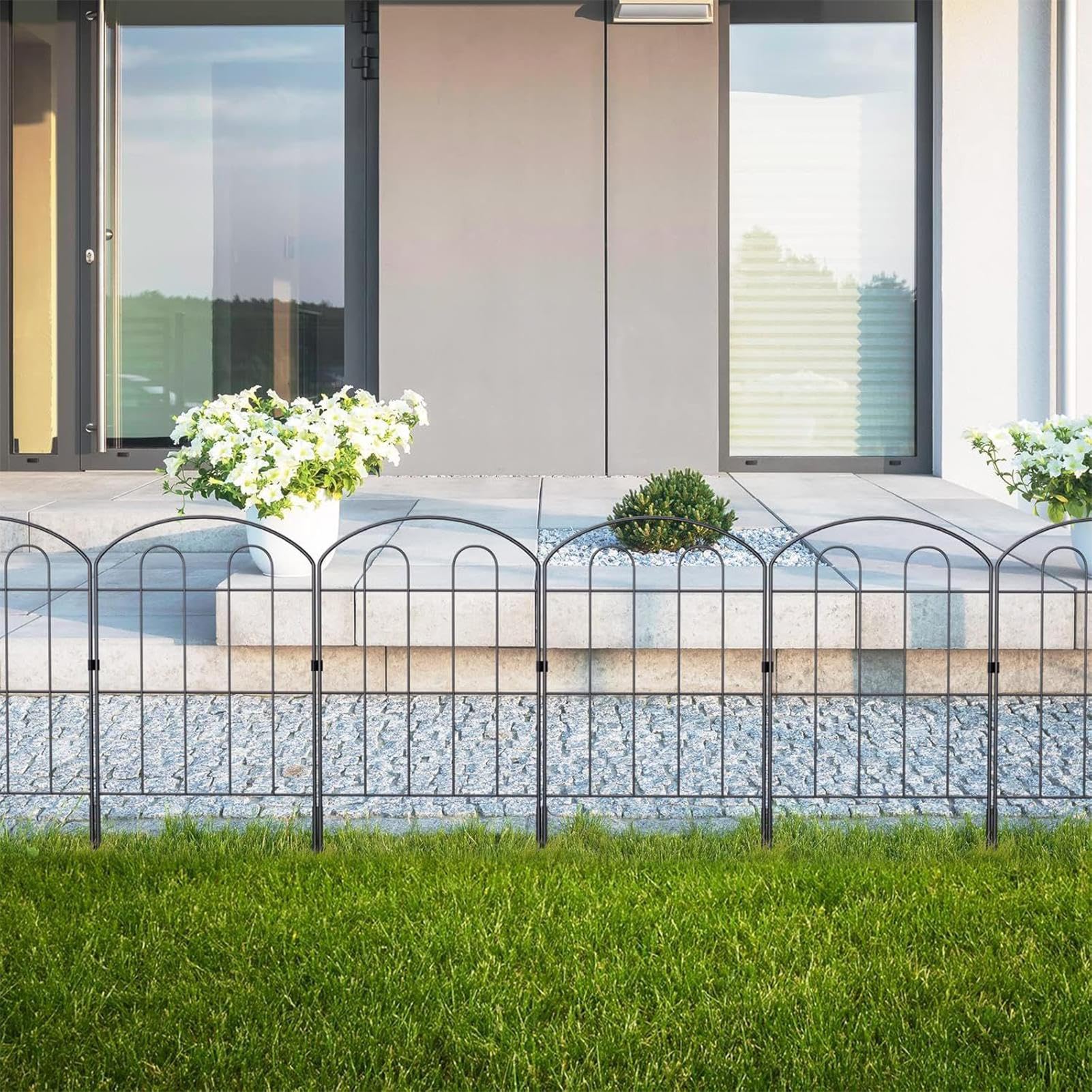 Ogrodzenie ogrodowe, dekoracyjne metalowe ogrodzenie druciane, 22,83 x 12,6 arched edging ground fense, ochrona ro?lin outdoorowych, bariera dla zwierz?t do lawn, ro?lin i podwórka