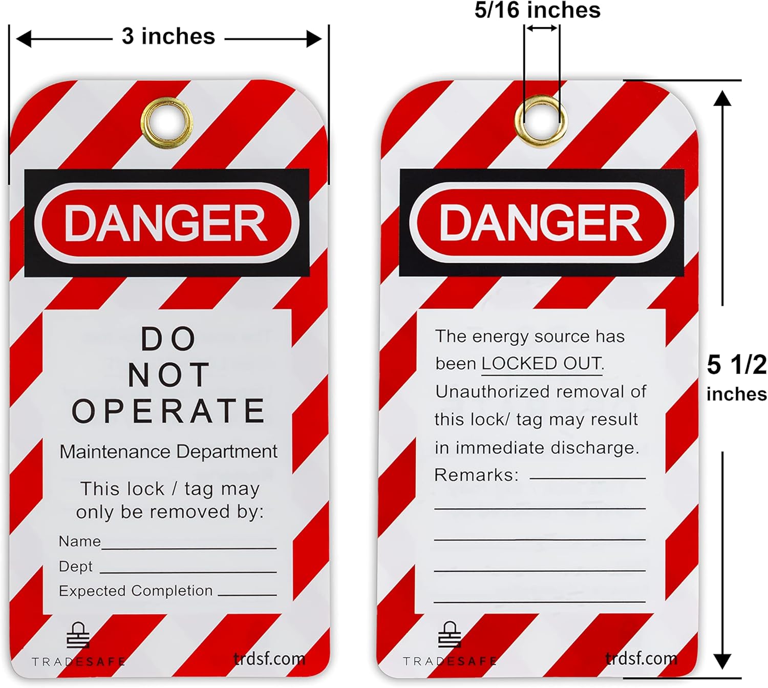 Black Friday - 40% OFF TRADESAFE Lockout Tagout Tags - 30 Pack - Premium 15 mil Vinyl Plastic w/Zip Ties | Danger Do Not Operate Loto Tag - Compliance Safety Tags for Lock Out, Out of Service, Electrical Equipment Repair