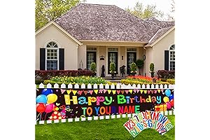 Custom Happy Birthday Banner with Name Personalized Customize Happy Birthday Banner Decorations...