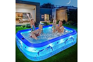 AsterOutdoor Inflatable Pool with Lights