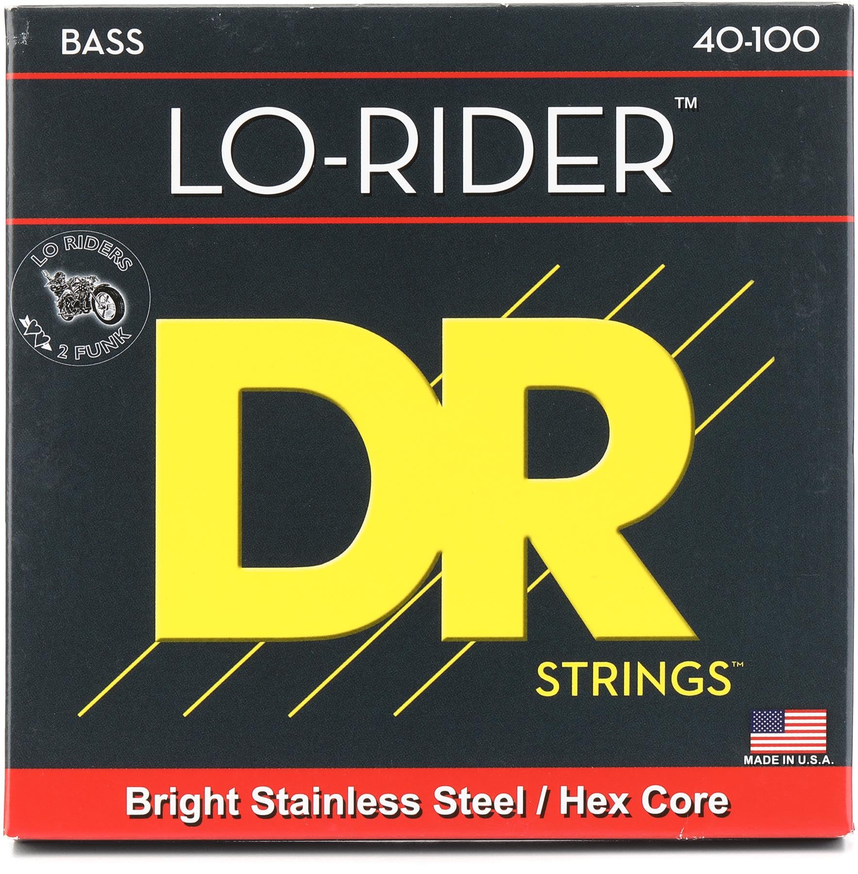 DR LH-40 Strings LO-RIDER™ - Stainless Steel Bass Strings: Light 40-100