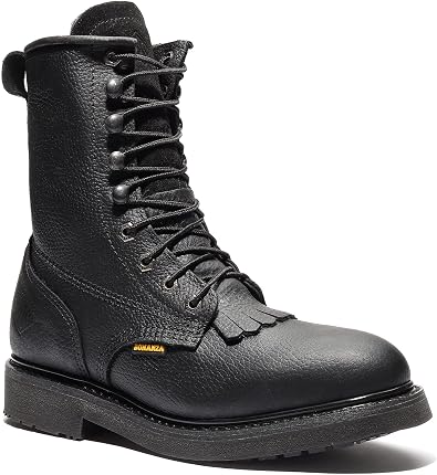 Bonanza Boots Boondocks 8" Lacer Work Boots for Men - Premium Leather Non-Safety Toe Boots with Oil & Abrasion Resistant PU Outsole