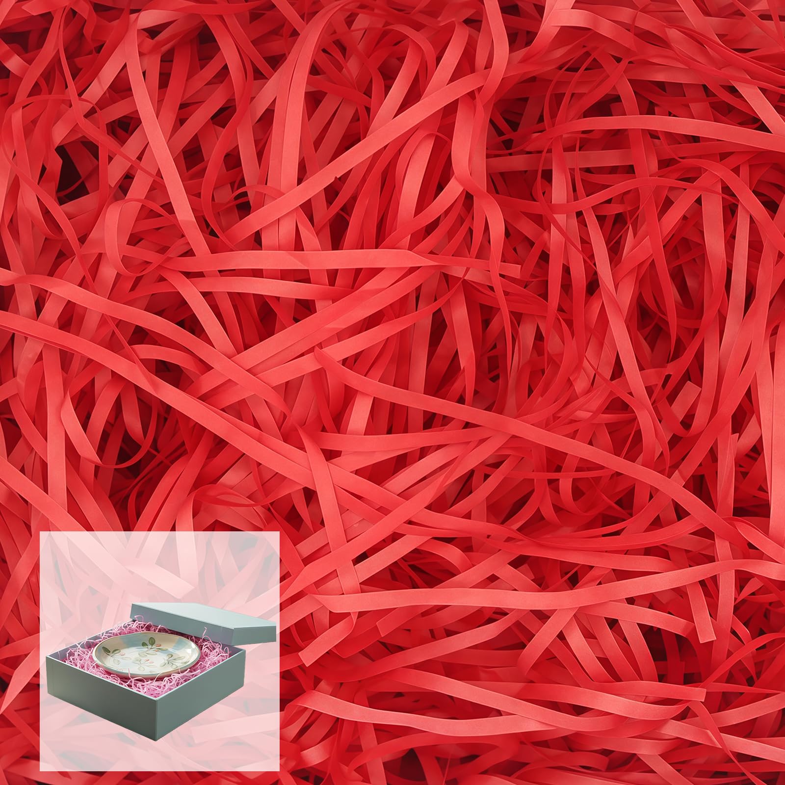 500g Red Shredded Tissue Paper for Gift Boxes Decoration,Red Empty Gift Box Shredded Paper for Hampers,Stuffing Filling Gifts Packaging Filler for Valentine's Day,Christmas,Birthday DIY Gift Decor