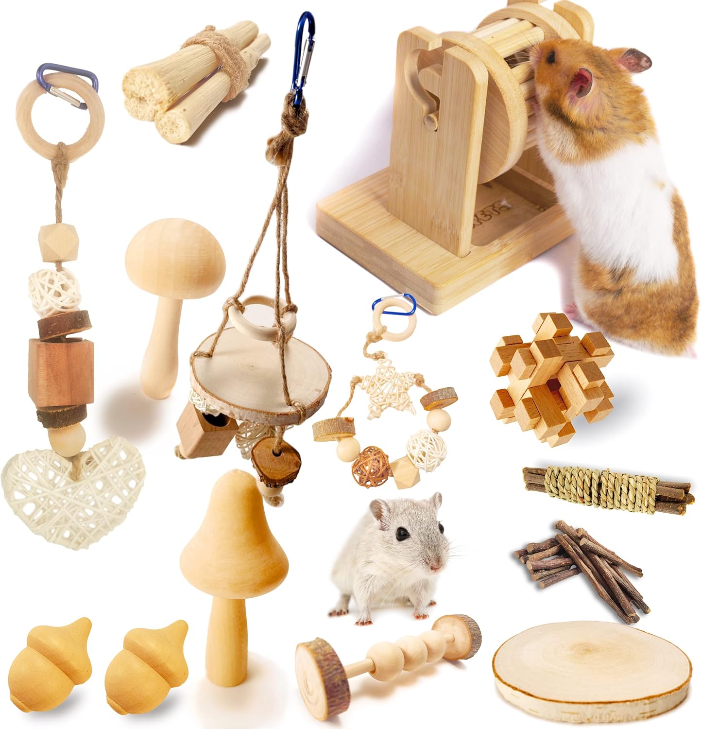 Wepets Small Animal Chew and Forage Toys for Hamsters, Gerbils, Mice, Rats, and