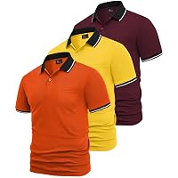 SwissWell 3 Pezzi Polo Uomo Manica Corta Traspirante Estiva Golf Polo Shirt