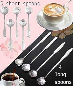 Amazon.co.jp: ESRISE フラワースプーンコーヒースプーン9個