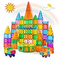 Katiago Costruzioni Magnetiche, 100 Pezzi Blocchi Magnetici per Bambini da 3 4 5 6 anni