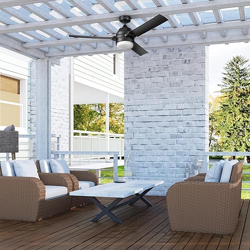 Miniatura 2 de Honeywell Ceiling Fans Port Isle - Ventilador de techo moderno de 54 pulgadas para exteriores con luz, ventilador LED con control remoto, 3 aspas